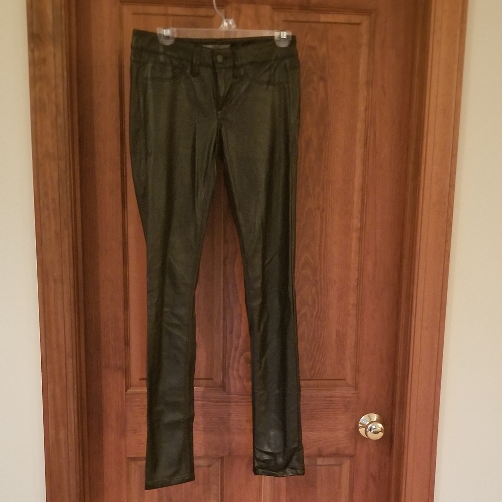 Gray Saks Fifth Avenue Faux Leather Pants